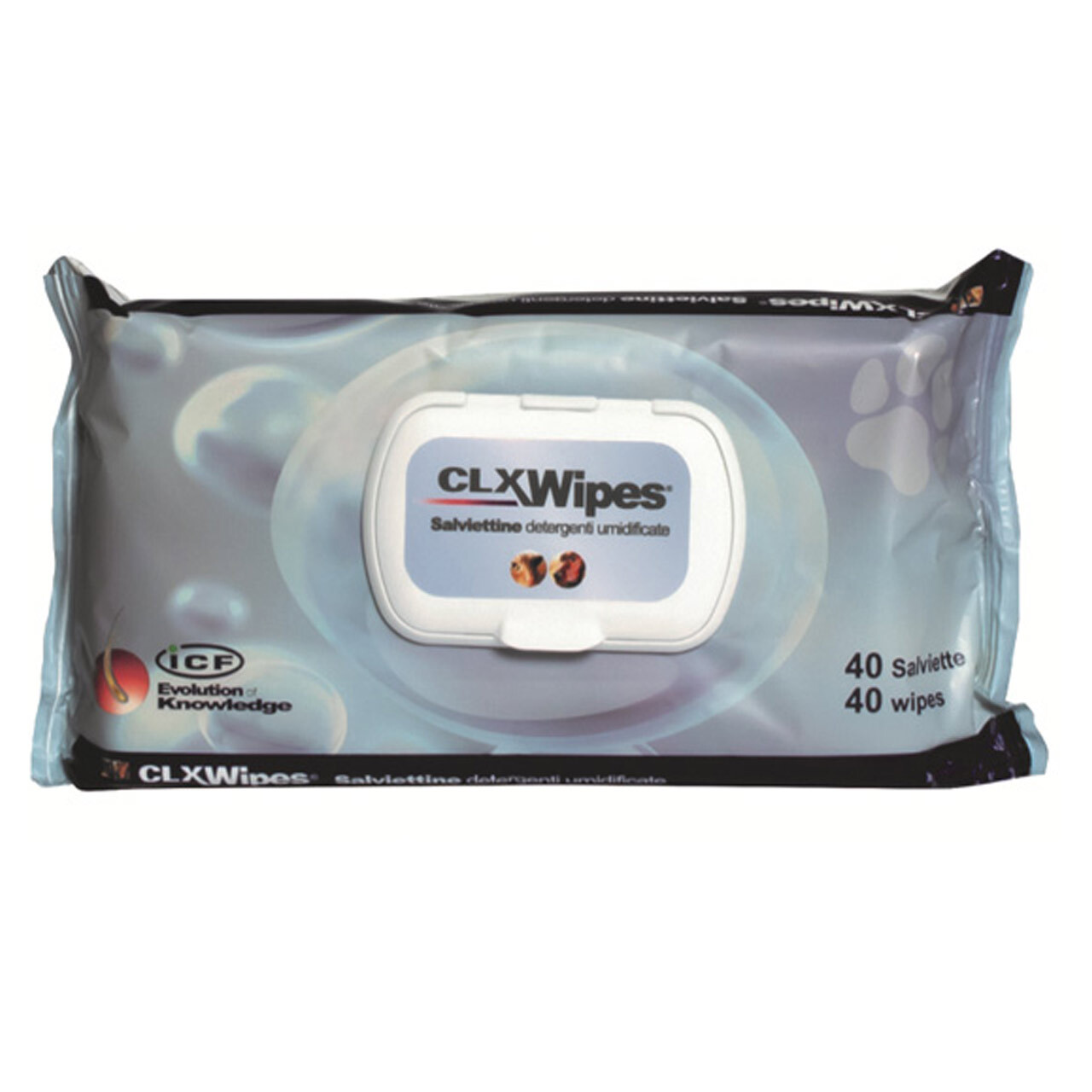 ICF CLX Wipes 40 Stück Hunden | Katzen | Reinigung | Hautfalten | Feuchttuch