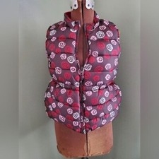 GYMBOREE Girls Large 10/12 chocolate and red puffer vest