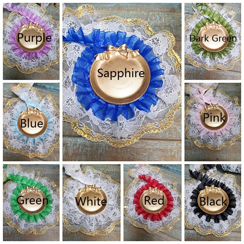 Fita de borda decoração babado acabamento de renda organza 5M faça você mesmo costura artesanato 6cm de largura - Imagem 2 de 4