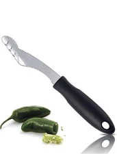 Jalapeno Pepper Corer,FIOTOK Stainless Steel Chili Corer Remover kitchen Tool wi