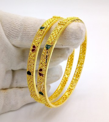 22KARAT GOLD BANGLE FILIGREE WORK STUNNING BRIGHT BANGLE