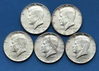 Lot of 5 1964 Kennedy Half Dollars 90% Silver
