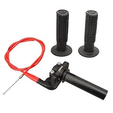  Twists Throttle Grip,Dirt Bike Grips with Throttle Cable and Handlebar Red