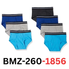 Amazon Essentials Men Cotton Tag-Free Briefs Underwear 7 Pack, Blk/Blue/Grey, XS
