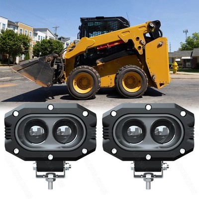 2x 4'' LED Headlight for Caterpillar Skid Steers Excavator Forklift Light Loader