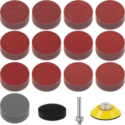 KONGMING 130 Stück Schleifpapier Klett 2 Zoll 50Mm Körnung 80 100 120 150 240 32
