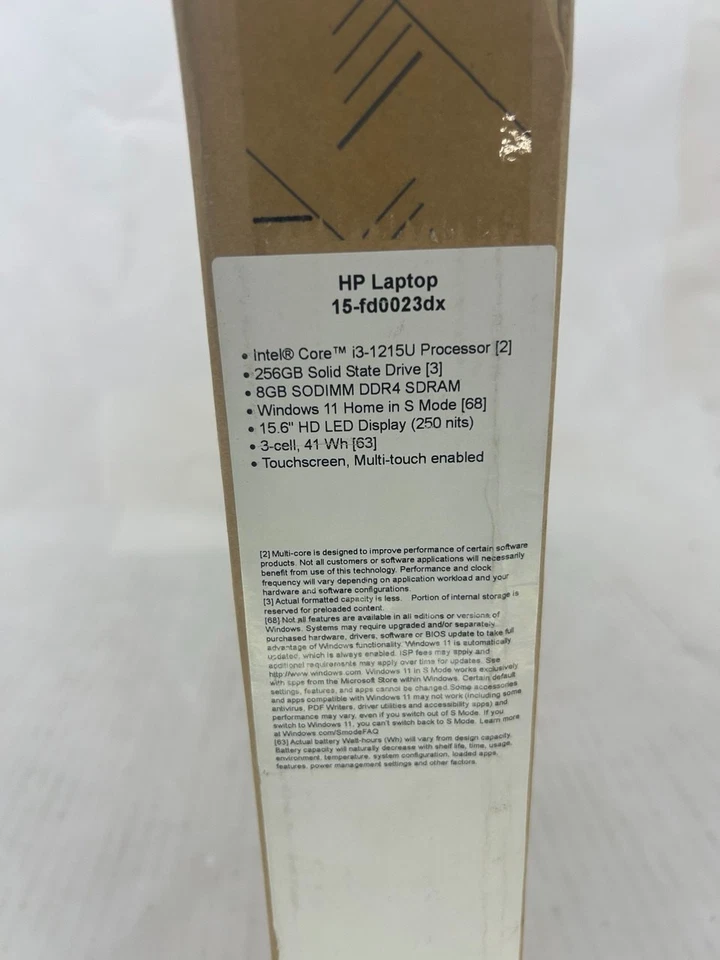 HP 15.6" Touch Intel i3-1215U/8GB/256GB SSD Silver Laptop 15-FD0023DX - Image 3 of 3