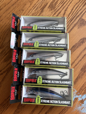 RAPALA SALTWATER x-RAP 08's--5 SPOTTED MINNOW COLORED FISHING LURES