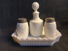 BEAUTIFUL VICTORIAN CHALLINOR TAYLOR OPAQUE EAPG TREE OF LIFE SHAKER SET 1890'S