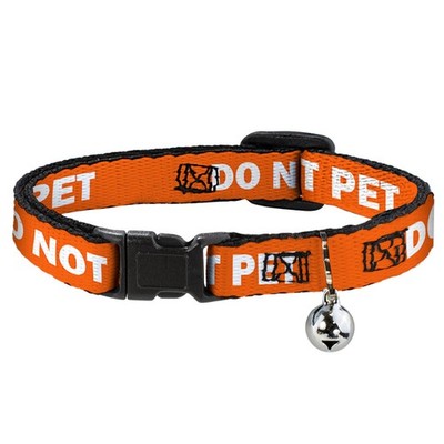 Cat Collar Breakaway with Bell Pet Quote DO NOT PET Orange/White NAR (US IMPORT)