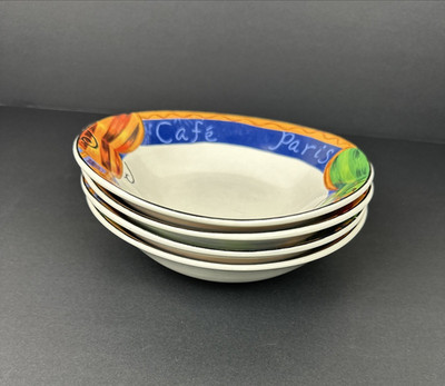 Sango Café Paris 4914 Coupe Soup Bowl Set of 4 Vintage Some Scratches