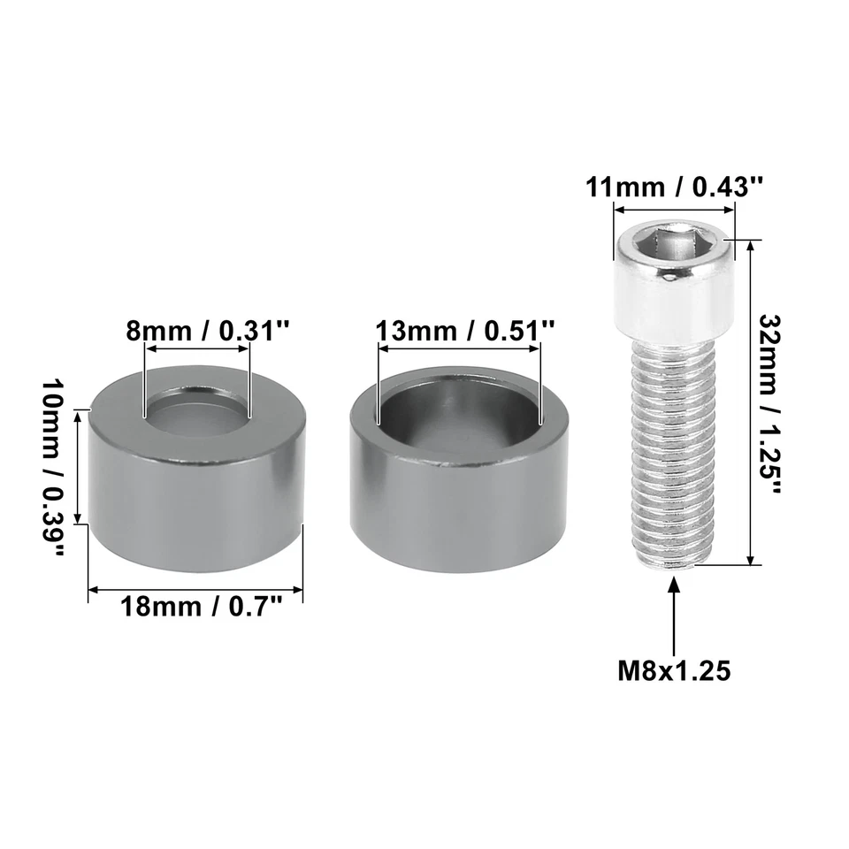 Pack of 9 for Honda Civic M8x1.25 Exhaust Header Manifold Cup Washers with Bolts - Изображение 3 из 4