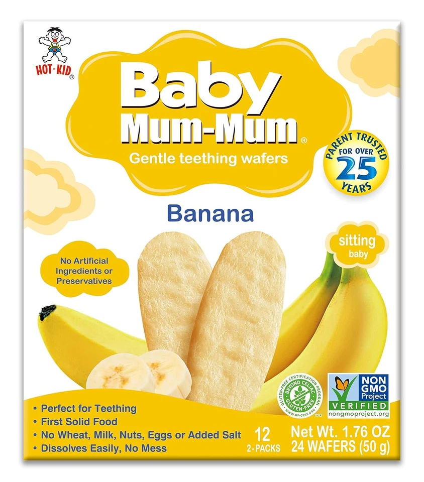 Baby Mum-Mum Rice Rusks, Banana, Gluten Free, Allergen Non-GMO, Rice...  - Image 2 of 4