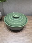 Vintage Bauer Pottery Jade Ribbed With Lid Made In USA
