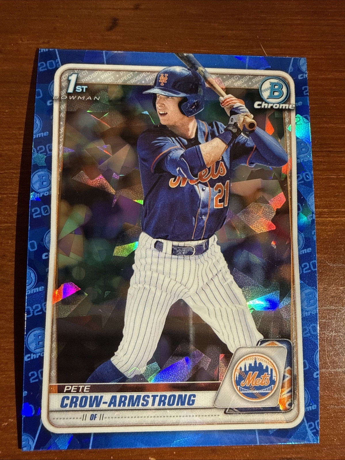 2020 Bowman Draft Sapphire Pete Crow-Armstrong Chrome 1st Prospect #BD-72 Mets