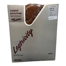 Vintage Sears Legtricity Support Pantyhose Size B Sandstone Open Package