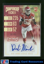 2016 Panini Contenders #257 Dadi Lhomme Nicolas Championship Ticket #/49 Auto