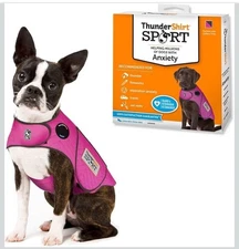 Patented XS Dog Calming Vest - Fuchsia with Reflective Sports Design for Anxiety