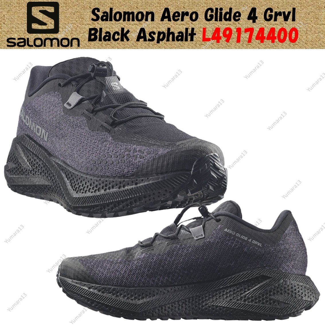 Salomon Aero Glide 4 Grvl Black Asphalt L49174400 Men's Size | eBay