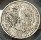 2 Oz .999 Fine Silver Headless Horseman Sleepy Hallow Halloween Antiqued Round!