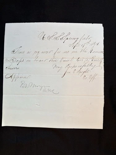 Civil War Era Requisition Letter Ship Use 1864 USS Springfield