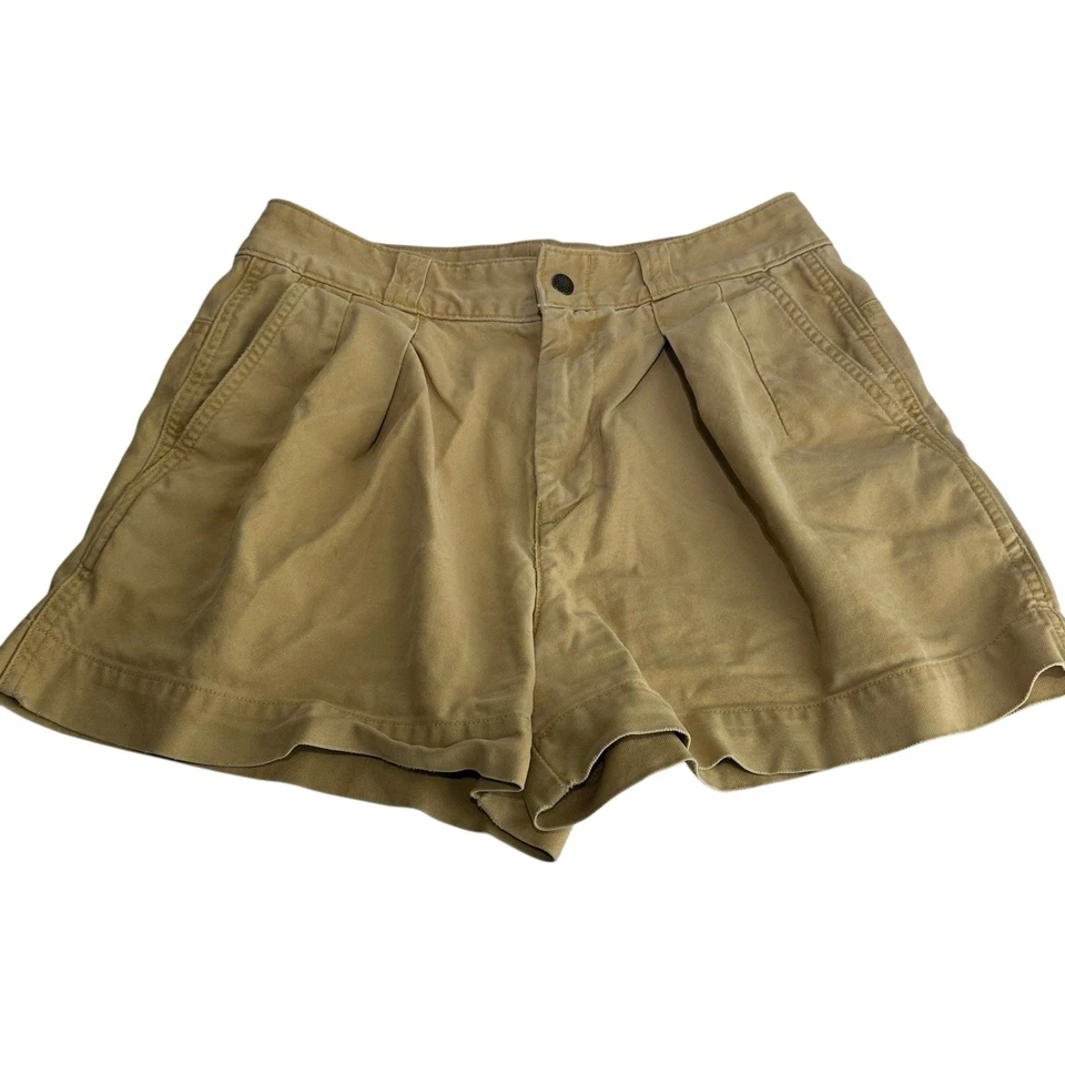 Pantalones Cortos Ralph Lauren Caqui Plisados Talla 4 Clásicos Algodón Cintura Alta Preppy Y2K Foto 2 de 4