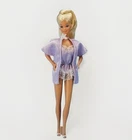 1986 Mattle Barbie Fancy Frills Lavender Lingerie Set #3180 2 Piece Vintage Pjs