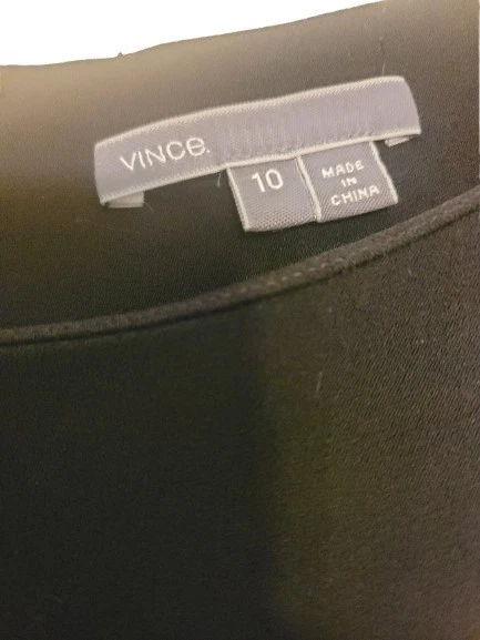 Vince Classic Black 3/4 Sleeve Sheath Knee Length Pencil Dress, Size 10 - Image 3 of 4