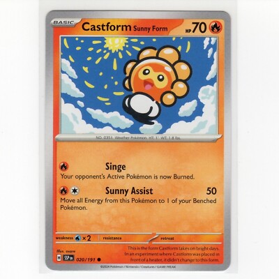 Pokemon - Surging Sparks -Castform Sunny Form - 020/191  - NM/M