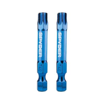 Spyder 19056 Mach-Blue T40 1/4-in x 2-in Torx Impact Driver Bit 2 Piece
