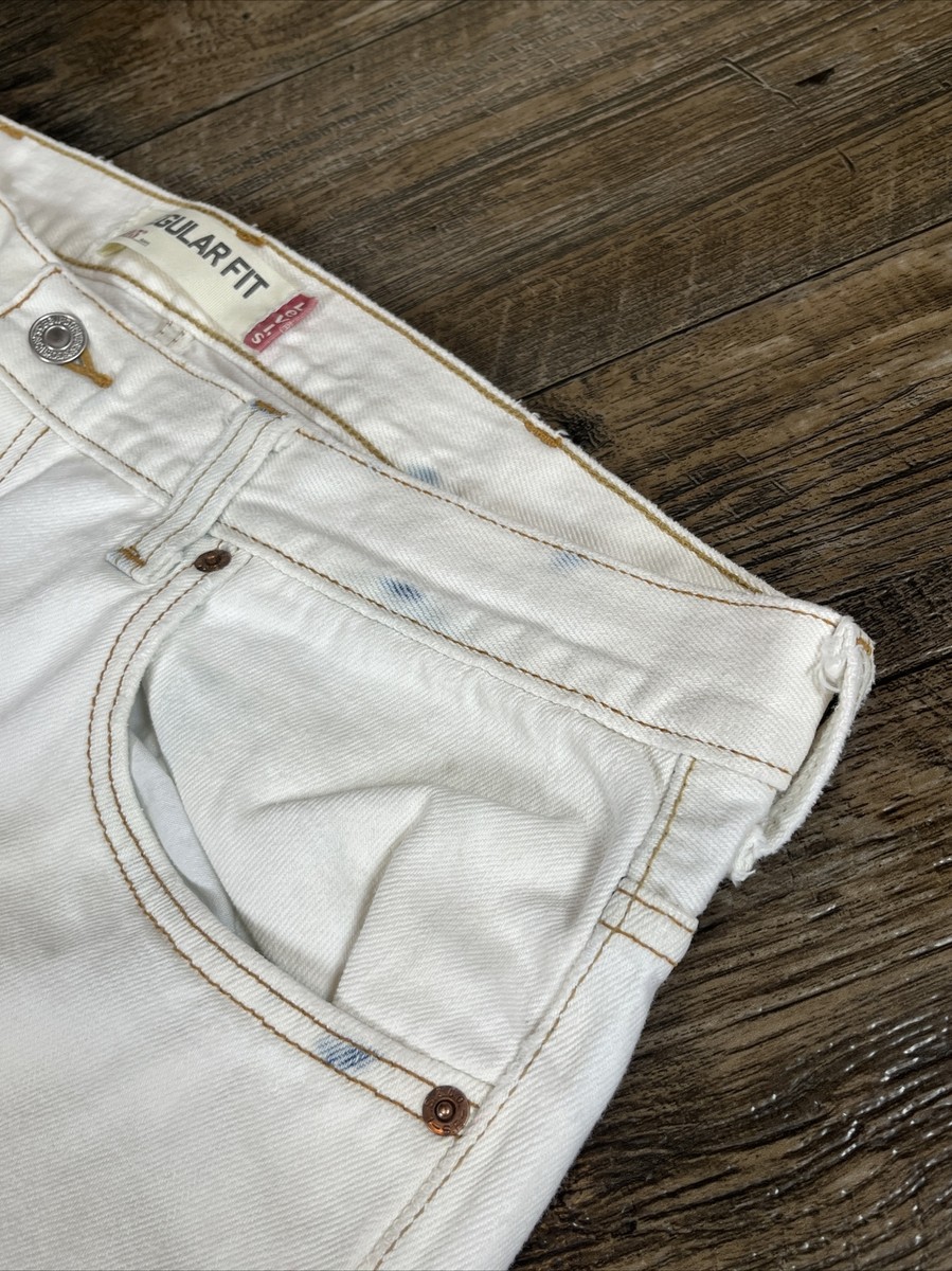 Vintage Levis 505 Jeans White Mens 36x28 Distressed Baggy | eBay