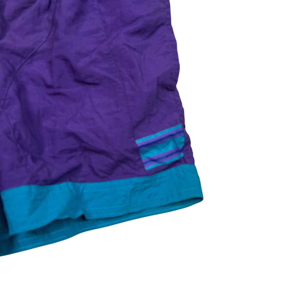 Винтажные плавки доска шорты сетчатая подкладка 90-х Ozzy фиолетовый бирюзовый для мальчиков маленький - Изображение 3 из 4