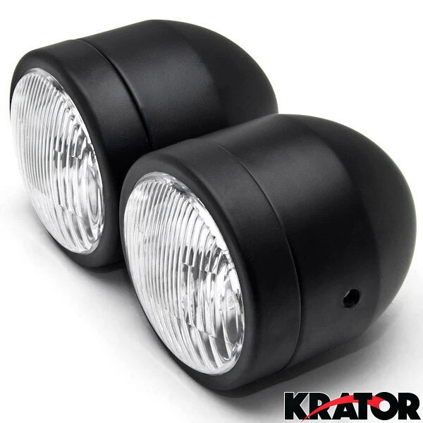 Farol de metal duplo preto motocicleta personalizado Dominator Streetfighter Project CBR - Imagem 2 de 4