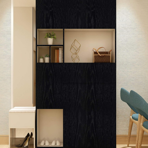 Black Wood Grain Contact Paper 24 X 196 In, Self-Adhesive Wallpaper Peel and Sti - Picture 5 of 7