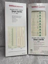 2 boxes  time cards double sided weekly office depot 739-992 See Description