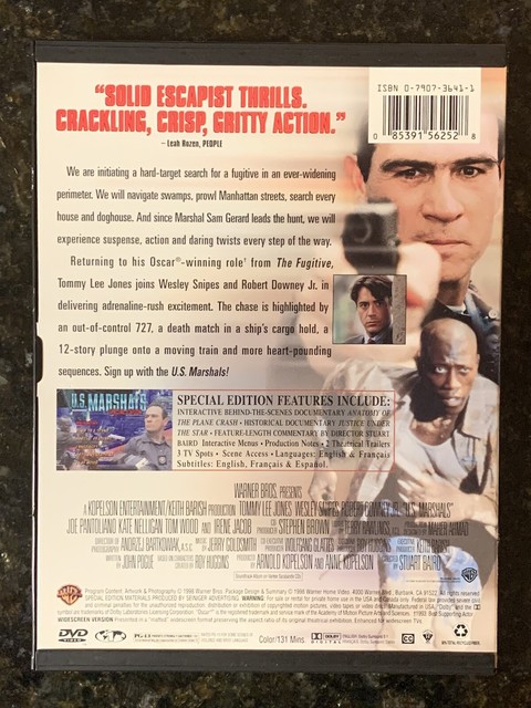 U.S. Marshals (DVD, 1998) Widescreen Edition, Tommy Lee Jones and
