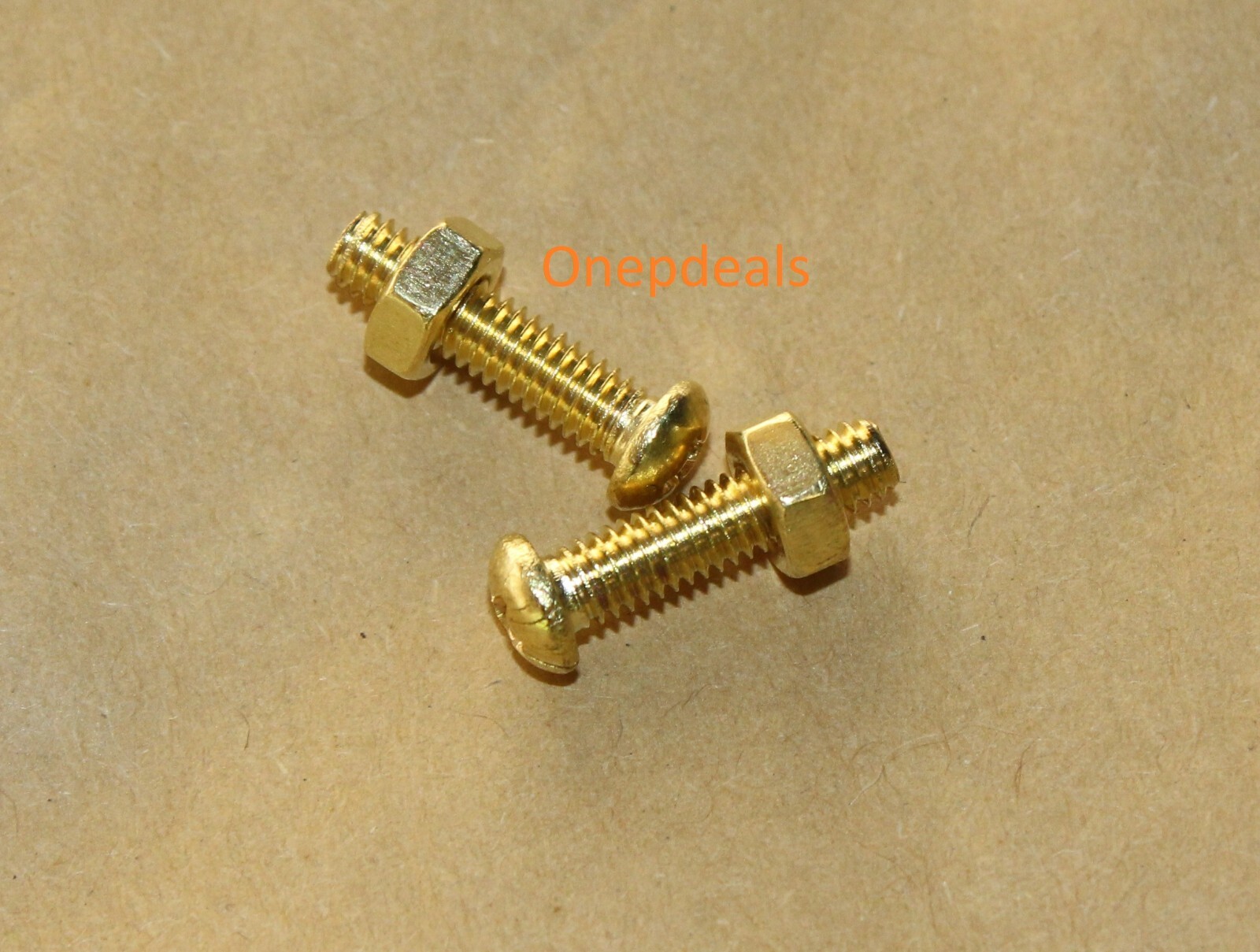 BRASS BOLT & NUTS 4MM X 16MM 2 SETS INCLUDED CROSSED DOME SMALL BOLTS