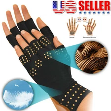 2pcs Magnetic Copper Compression Gloves Hand Arthritis Support Joint Pain Relief