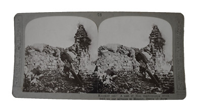 WW1 Stereoview ZERSTÖRTES DEUTSCHES MASCHINENGEWEHR NEST SCHLACHT VON ARRAS UM 1918 Foto 3D