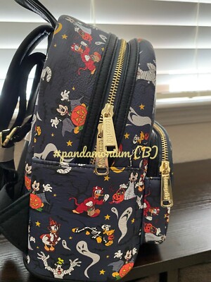 Disney Loungefly Mickey Halloween with friends aop mini backpack NWT Disney Parks Loungefly Mickey & Friends Halloween Mini  main image 3