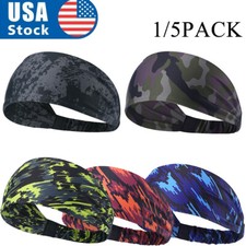 Sweatband Head Band Sport Yoga Gym Sweat Bands Cycling Moisture Wicking HairBand