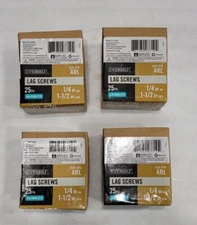 (25-Pk) Everbilt Lag Screw 1/4" x 1-1/2" 530 476 lot of 4