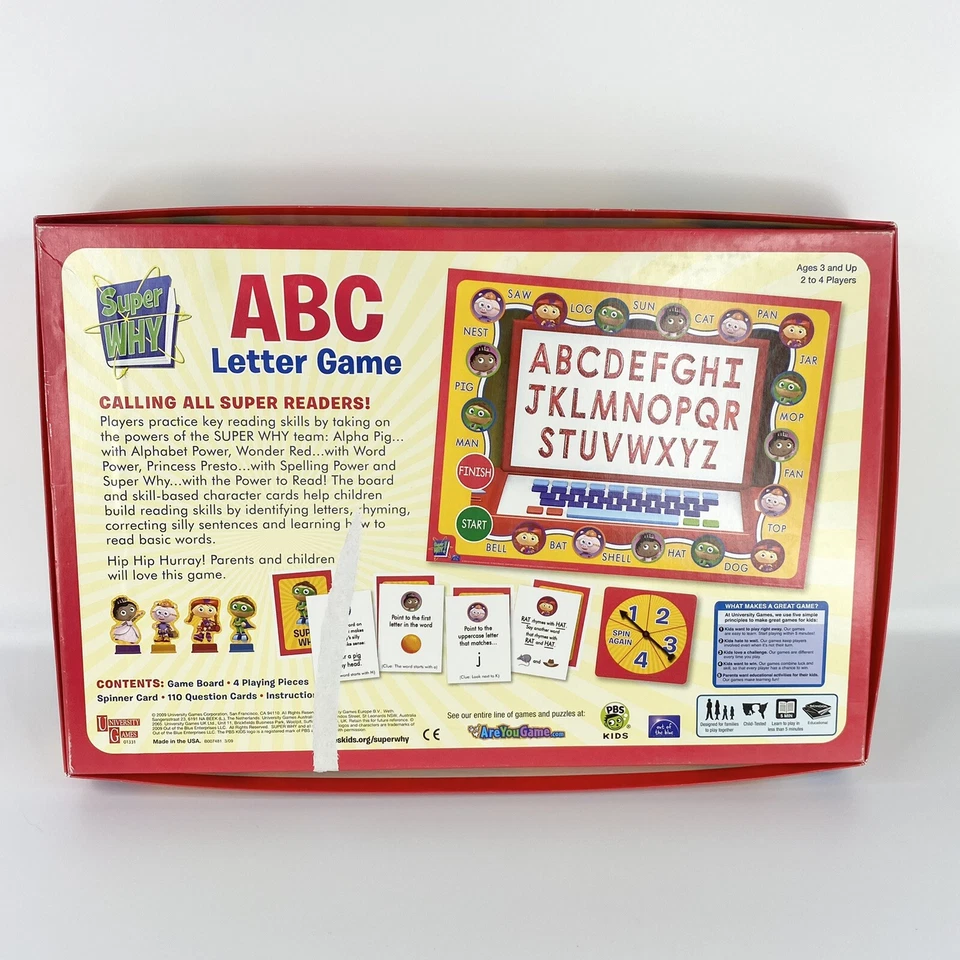 PBS Kids Super Why ABC Letter Board Game Complete 2009 Ages 3+, 2-4 Players - Image 3 of 4
