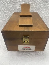 VINTAGE KIWI HAND CRAFTED SHOE VALET WOODEN BOX dovetail corners