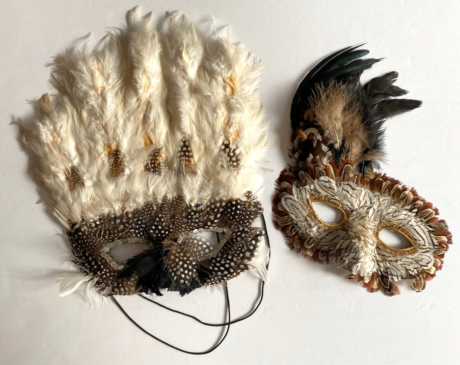 Vintage Bird Feather Masquerade Eye Masks - Gem