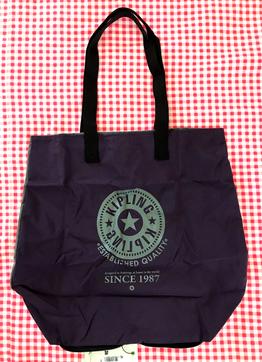 NWT~ Kipling Hip Hurray Water Resistant Packable Tote Bag Deep