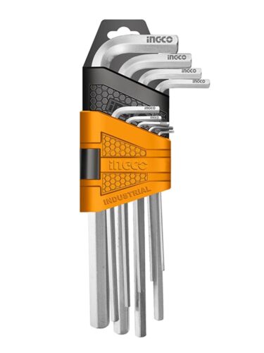 Chiavi esagonali SET 9 chiavini brugole brugola esagonale INGCO da 1,5 a 10 mm