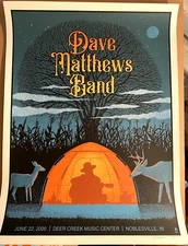 Dave Matthews Band Poster Deer Creek Noblesville 2000 LiveTrax58 METHANE S/N#975