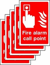 Fire action call point safety signs-Self adhesive stickers 150mmx100mm Pack of 5