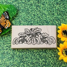 Acorns with Leaves Art Rubber Stamp